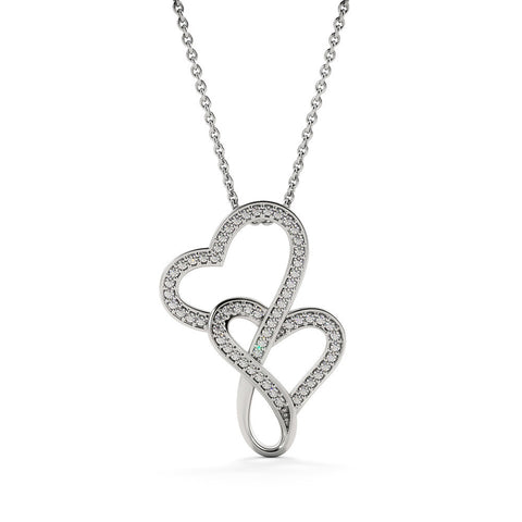 Autism - Double Heart Pendant Necklace