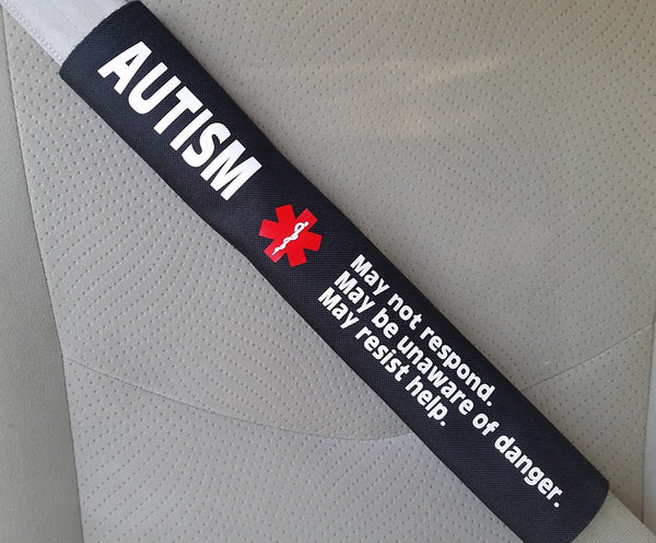 Autism Medical Alert Safety Seatbelt Cover