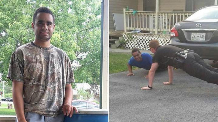 Police Officer Does Push-Ups To Calm Down Boy With Autism