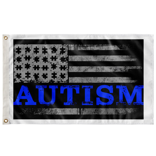 AUTISM BLUE - PUZZLE PIECES REAL FLAGS -