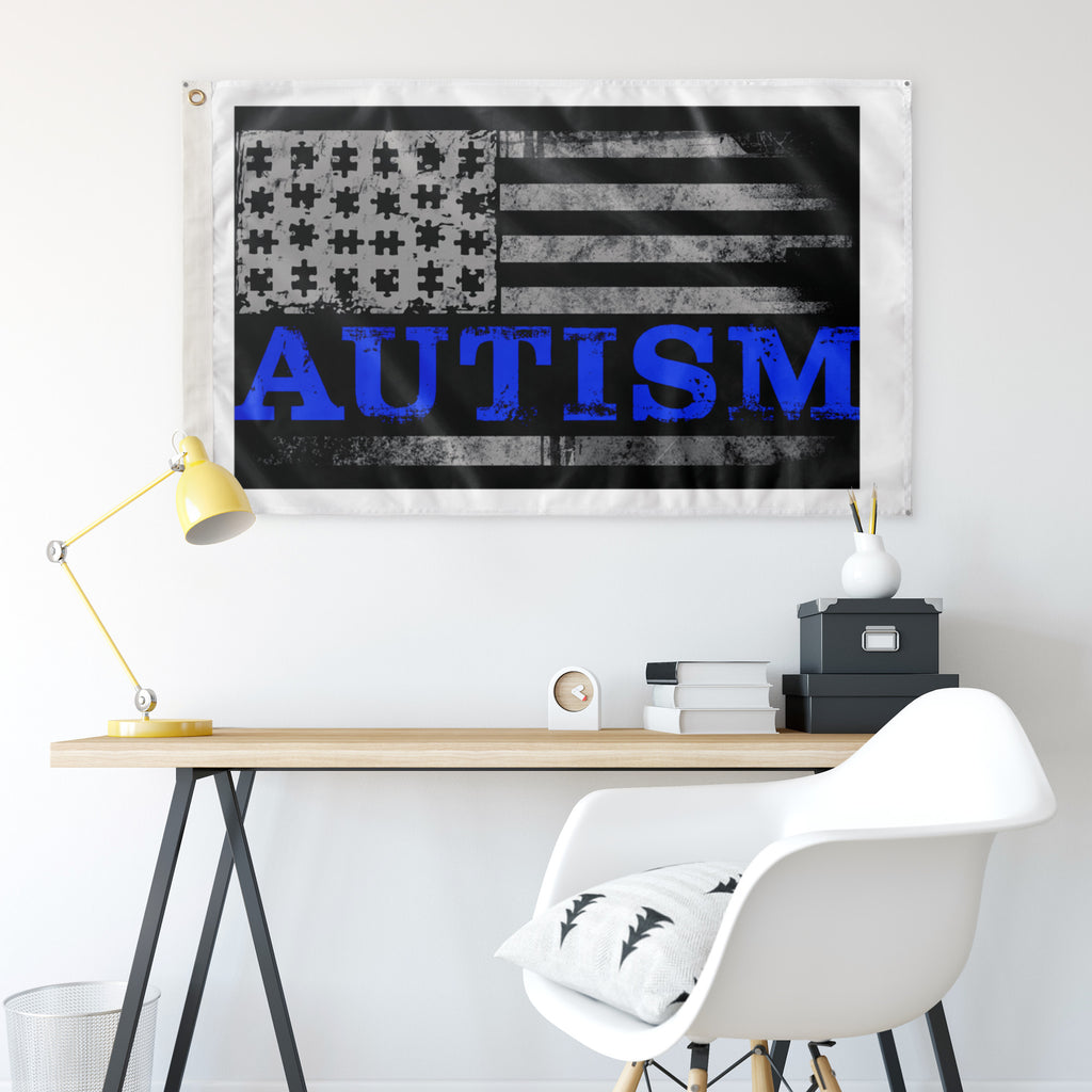 AUTISM BLUE - PUZZLE PIECES REAL FLAGS -