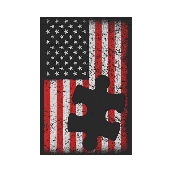 Autism American Puzzle Pieces GARDEN Flags