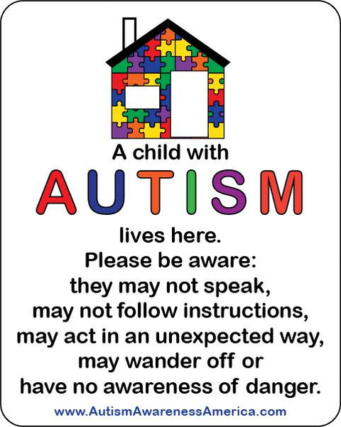 Autism Safety Home Decal Sticker