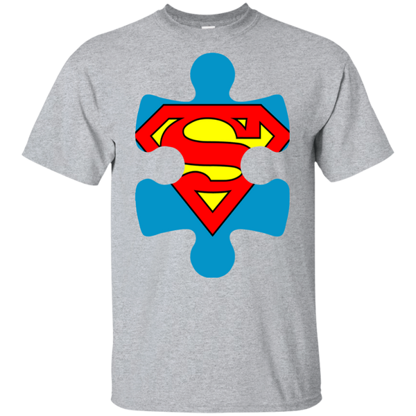 Autism Blue Puzzle Piece with SuperMan - Youth Sizes