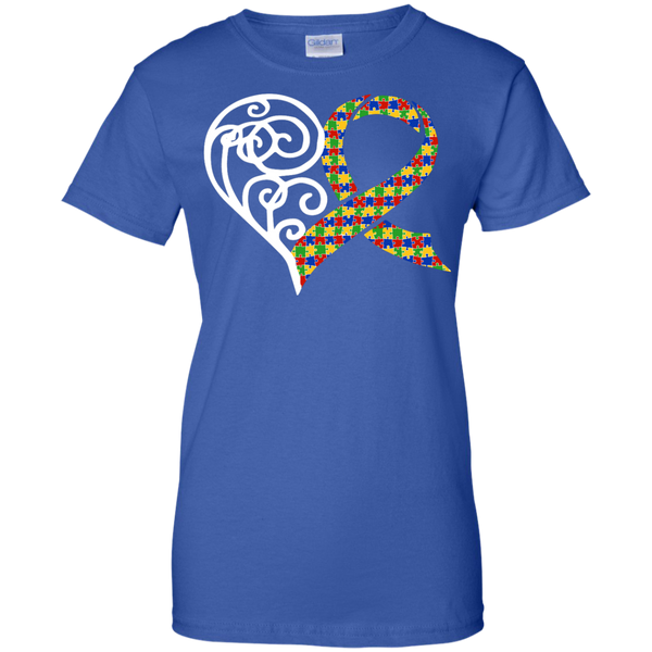 Autism Puzzle Pieces Ribbon Heart