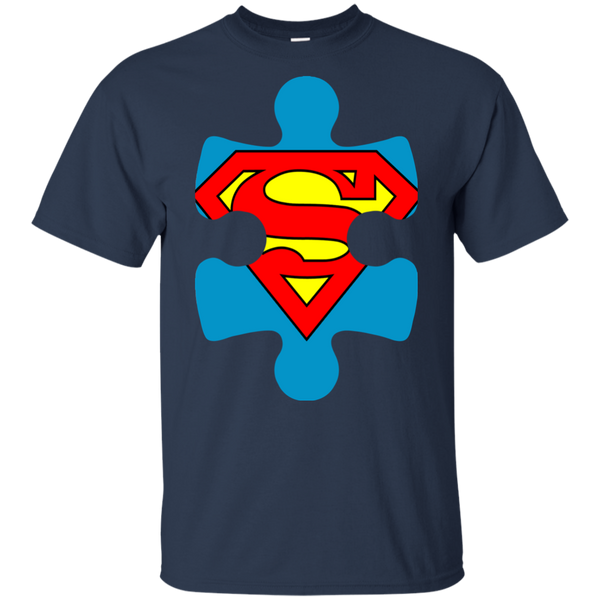 Autism Blue Puzzle Piece with SuperMan - Youth Sizes