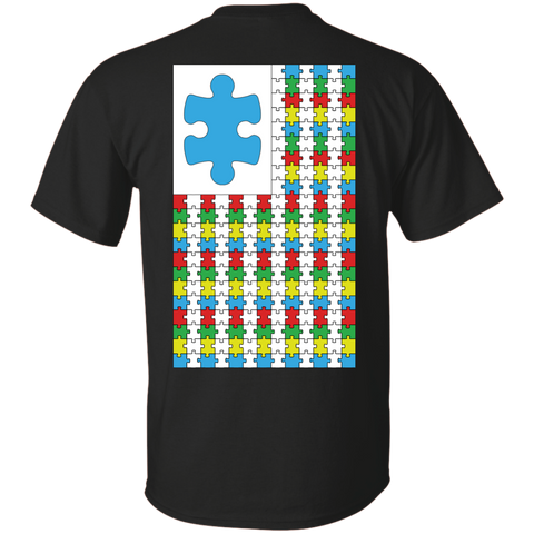 Autism Awareness America Puzzle Pieces Flag