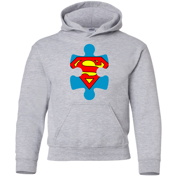 Autism Blue Puzzle Piece with SuperMan - Youth Sizes