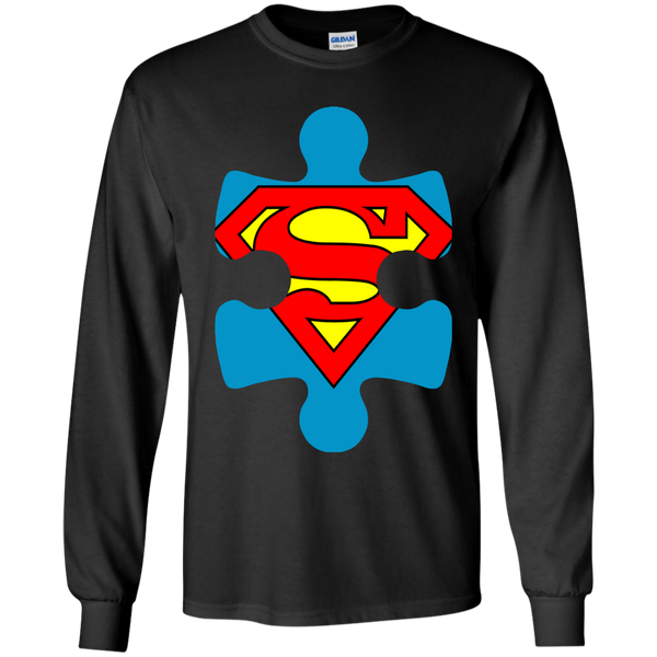 Autism Blue Puzzle Piece with SuperMan - Youth Sizes