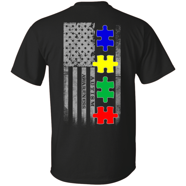 Autism Awareness American Puzzle Pieces Flag