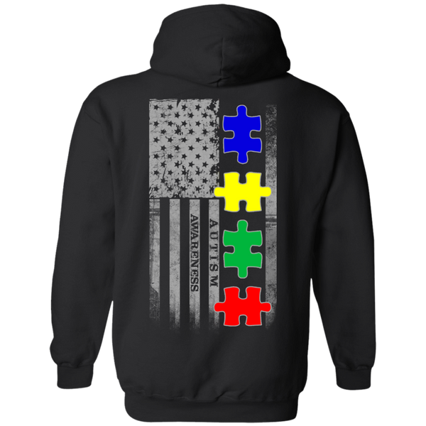 Autism Awareness American Puzzle Pieces Flag