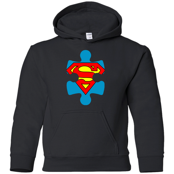 Autism Blue Puzzle Piece with SuperMan - Youth Sizes