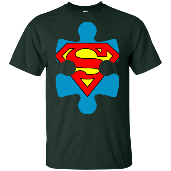 Autism Blue Puzzle Piece with SuperMan - Youth Sizes