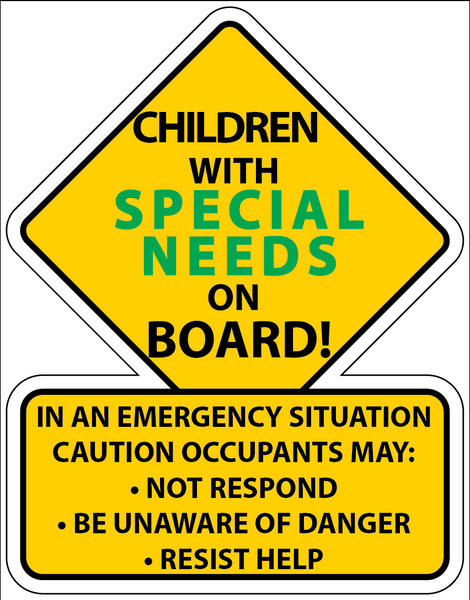 SPECIAL NEEDS Safety Car Truck Decal Sticker
