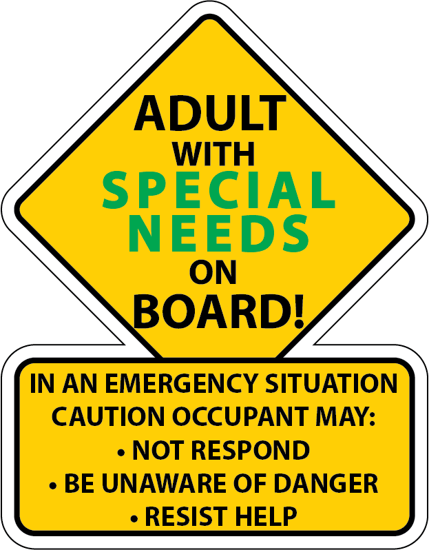 SPECIAL NEEDS Safety Car Truck Decal Sticker