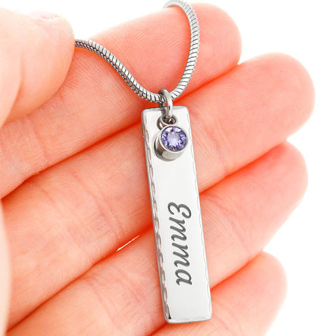 Autism - Birthstone Name Pendant Necklace