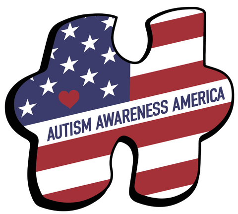 Autism Awareness America Flag Puzzle Piece Decal