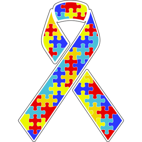 Autism Puzzle Pieces Ribbon Truck Car Sticker Decal