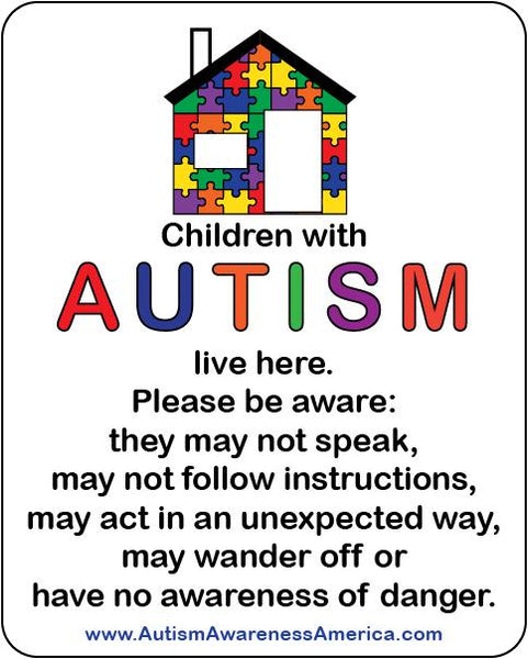 Autism Safety Home Decal Sticker
