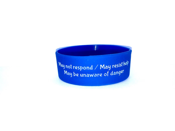 Blue Autism Alert Wristband SAFETY Bracelet