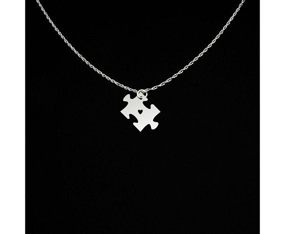 Autism Puzzle Piece Pendant and Necklace