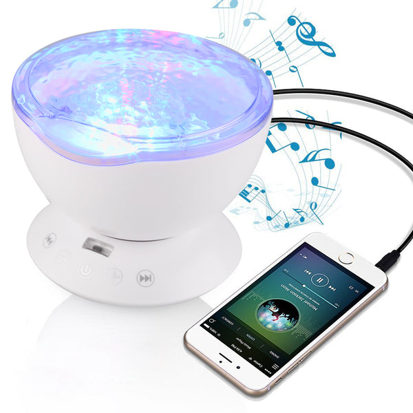 Calming Autism Special Needs Ocean Wave Sensory LED Night Light Projector With Music and Remote