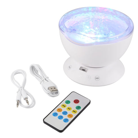 Calming Autism Special Needs Ocean Wave Sensory LED Night Light Projector With Music and Remote
