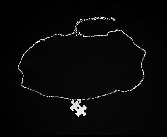 Autism Puzzle Piece Pendant and Necklace