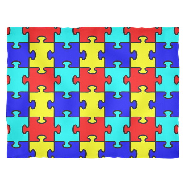 Autism Puzzle Pieces SOFT Fleece Blanket